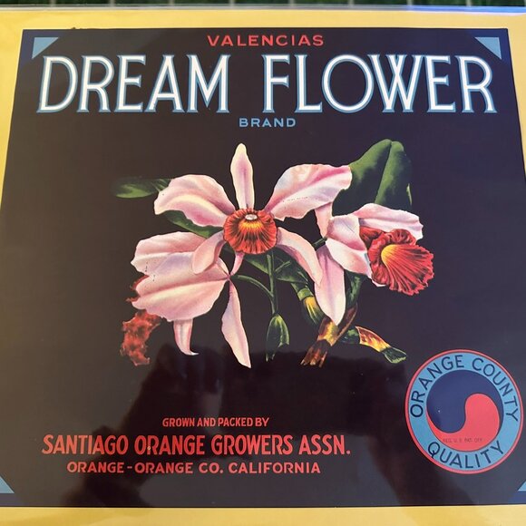 Authentic Citrus Farm Crate Label Dream Flower - Picture 1 of 1